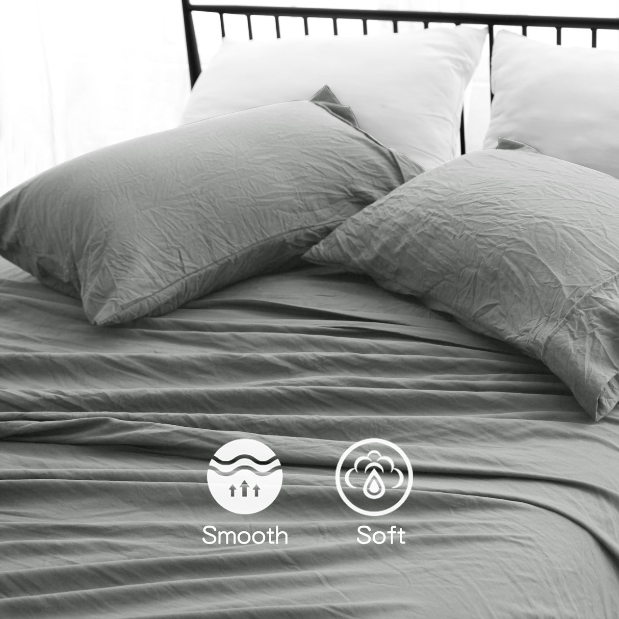 Ramesses 2000TC Soft Pebble Wash Sheet Set | Vintage Wash Breathable Sheets