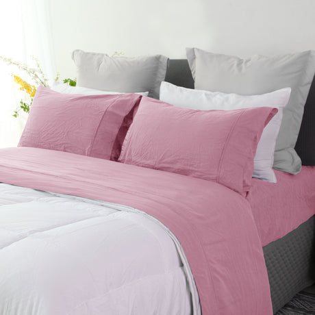 Ramesses 2000TC Soft Pebble Wash Sheet Set | Vintage Wash Breathable Sheets