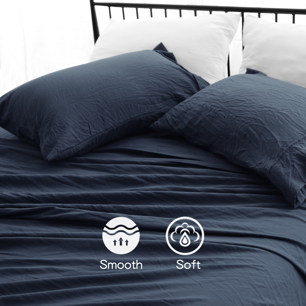 Ramesses 2000TC Soft Pebble Wash Sheet Set | Vintage Wash Breathable Sheets