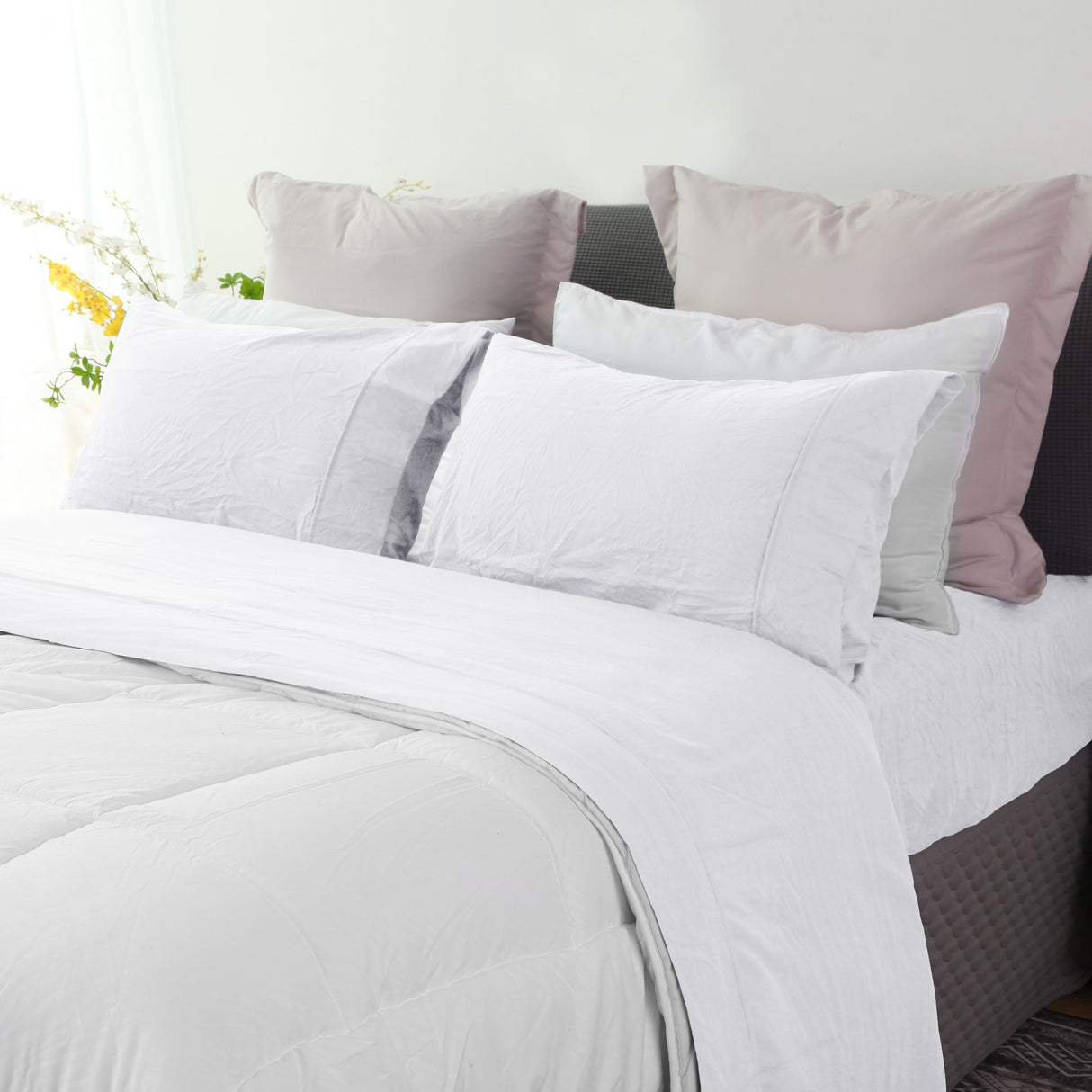 Ramesses 2000TC Soft Pebble Wash Sheet Set | Vintage Wash Breathable Sheets