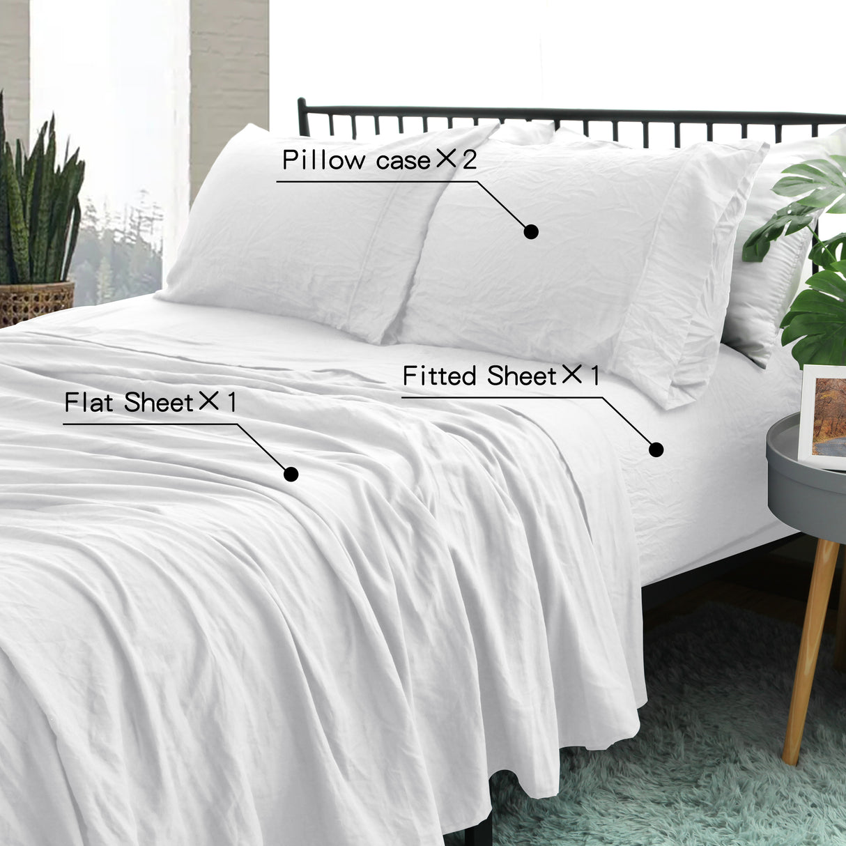 Ramesses 2000TC Soft Pebble Wash Sheet Set | Vintage Wash Breathable Sheets