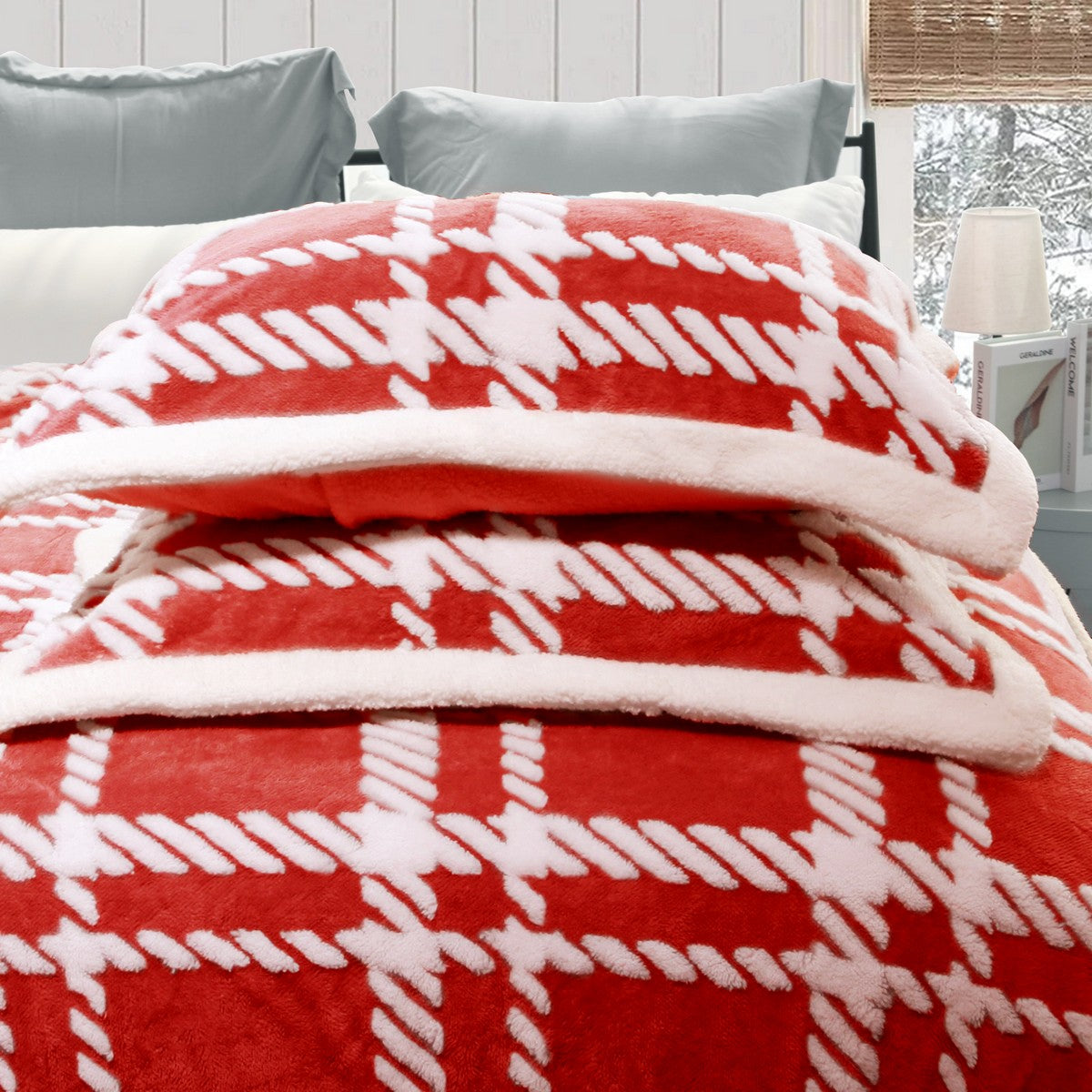 Ramesses 2 in 1 Teddy Fleece Sherpa Blanket Quilt Cover Set | Plush Warm Fleece Comforter Reversible Set