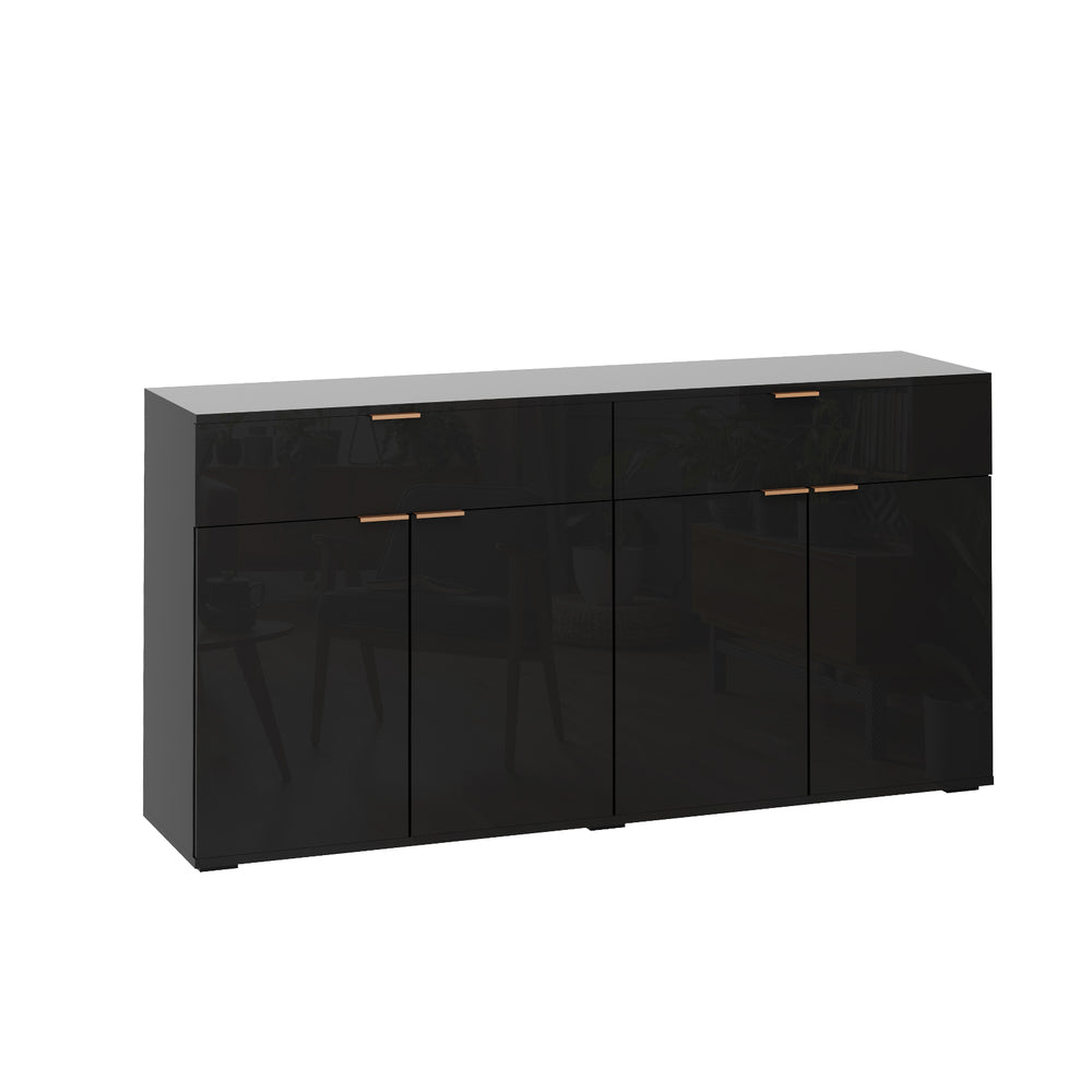 Murano High Gloss 4 Drawer Buffet | Modern Sideboard Glossy Storage Unit