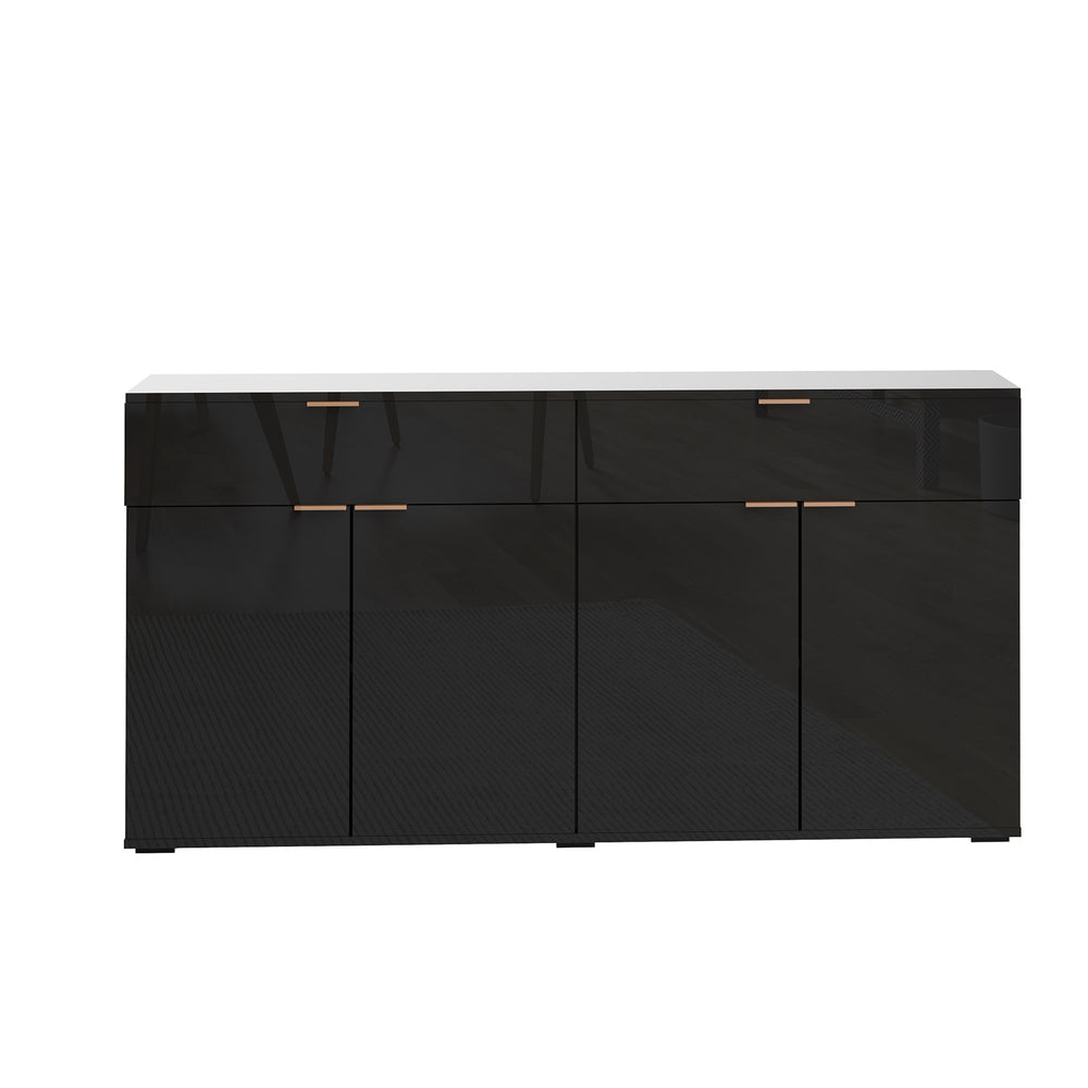 Murano High Gloss 4 Drawer Buffet | Modern Sideboard Glossy Storage Unit