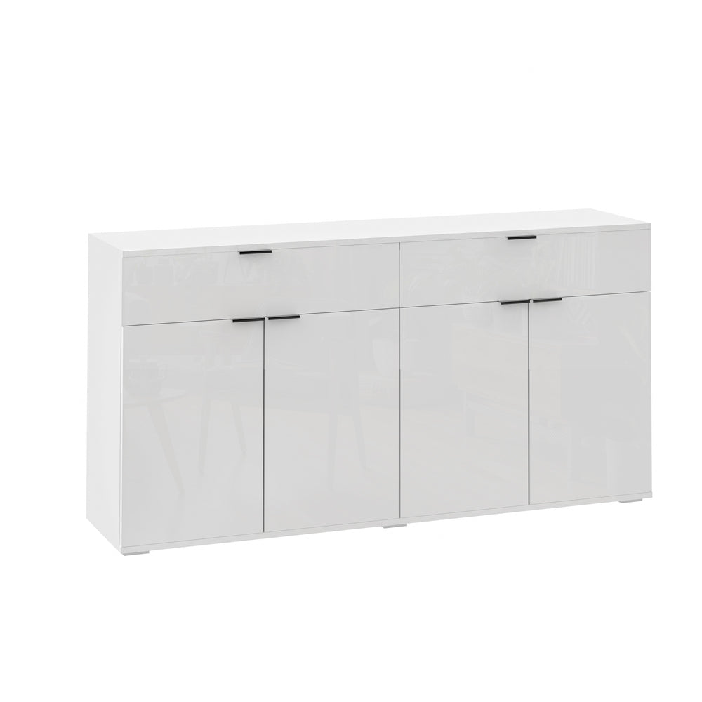 Murano High Gloss 4 Drawer Buffet | Modern Sideboard Glossy Storage Unit