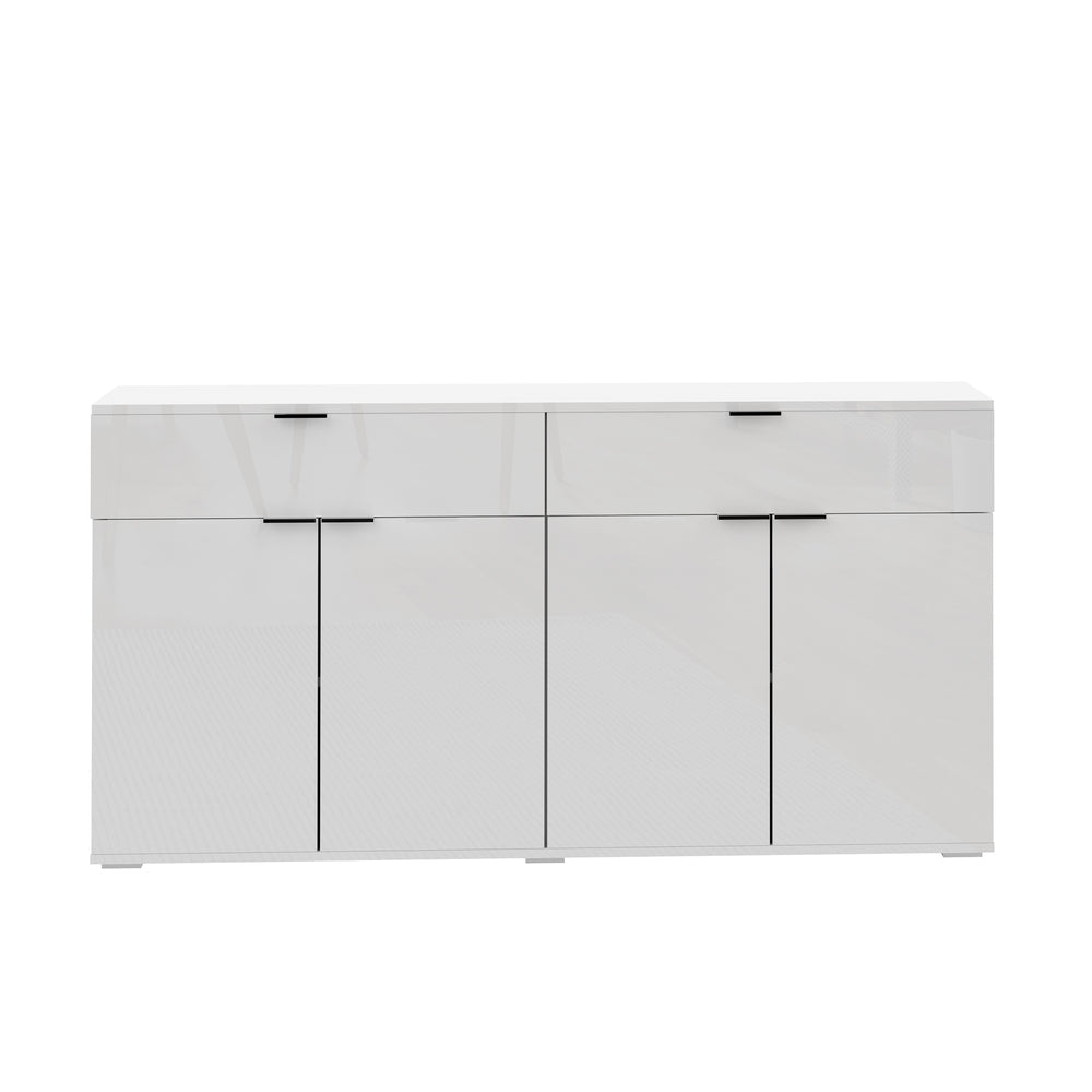 Murano High Gloss 4 Drawer Buffet | Modern Sideboard Glossy Storage Unit