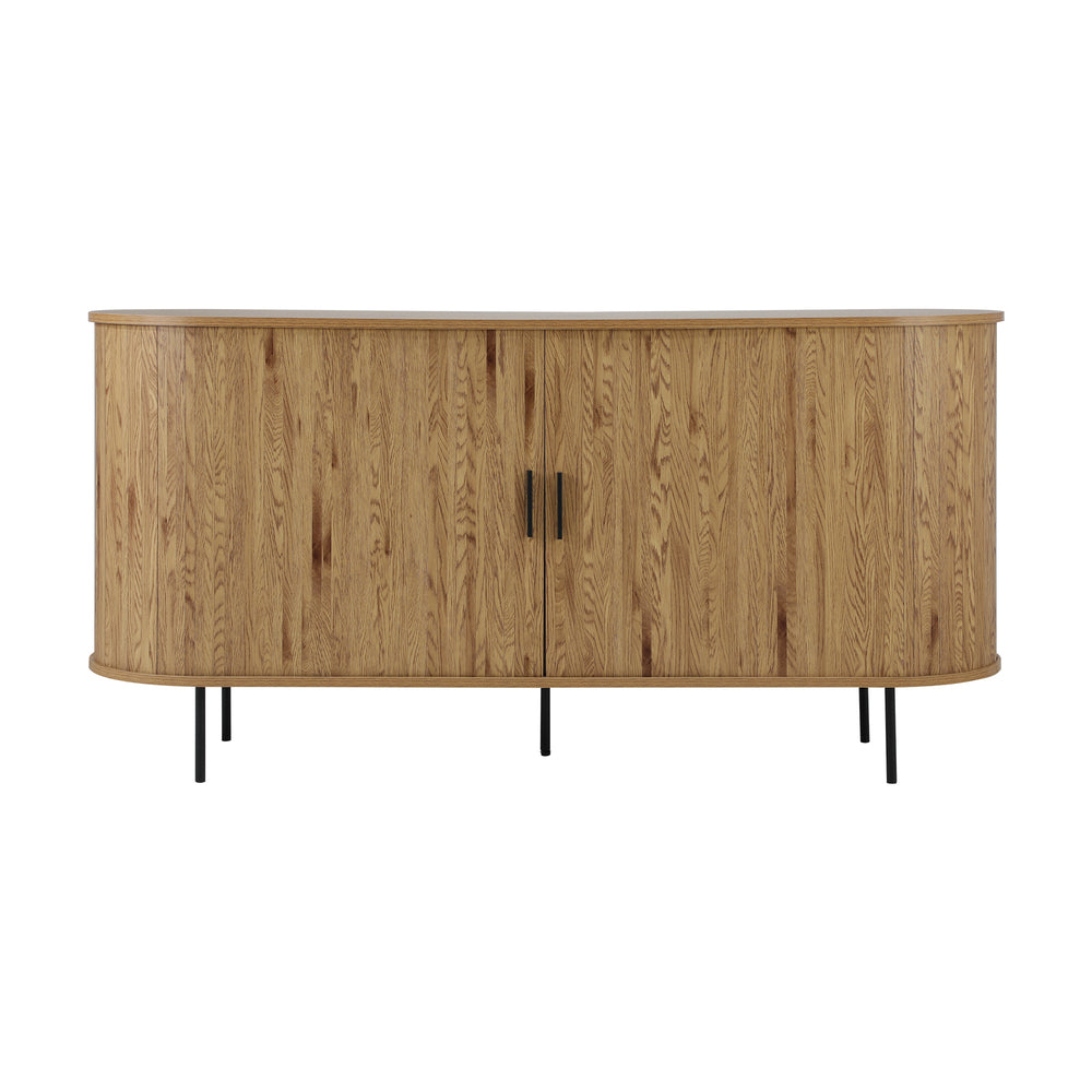 Eamus Retro Woodgrain Sideboard Buffet | Sliding Door Modern Retro Look Storage Buffet