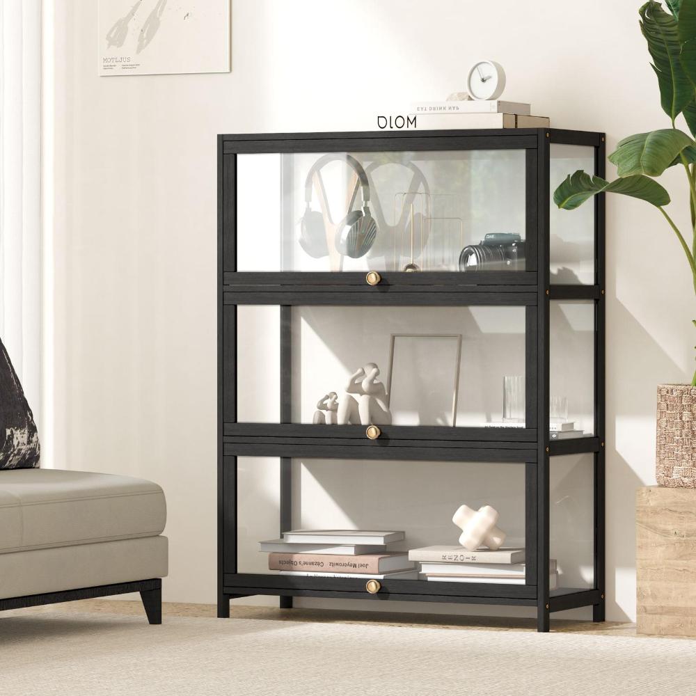 Centrum Bamboo Multi Tier Storage Unit | Versatile Bamboo and Acrylic Display Cabinet