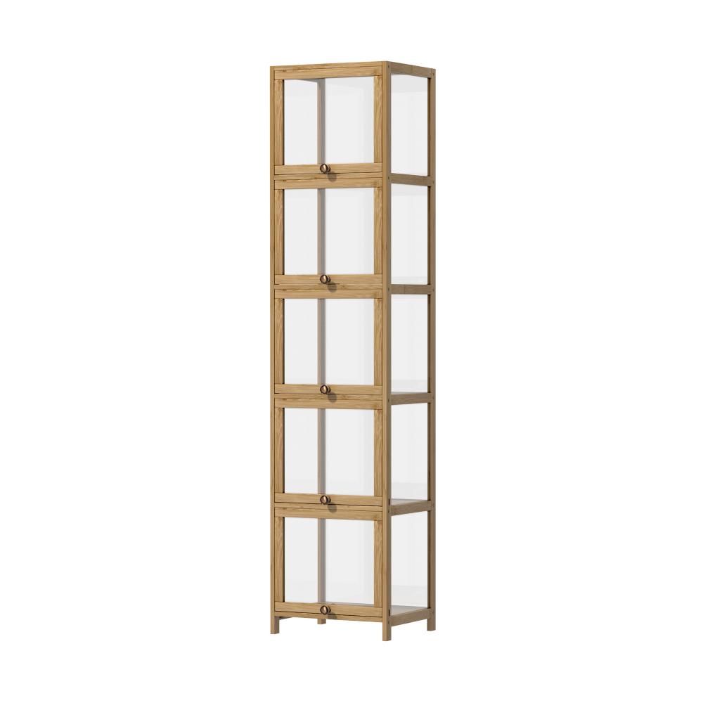 Centrum Bamboo Multi Tier Storage Unit | Versatile Bamboo and Acrylic Display Cabinet