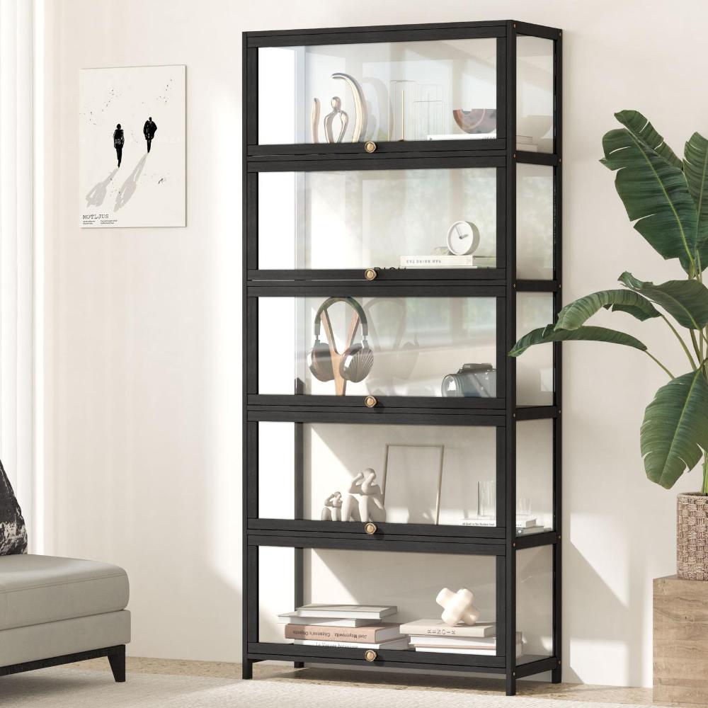 Centrum Bamboo Multi Tier Storage Unit | Versatile Bamboo and Acrylic Display Cabinet