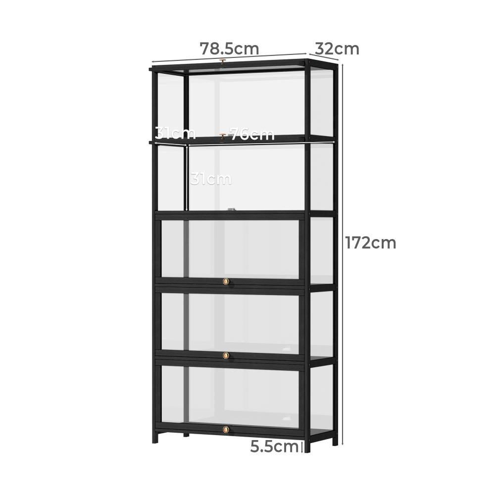 Centrum Bamboo Multi Tier Storage Unit | Versatile Bamboo and Acrylic Display Cabinet