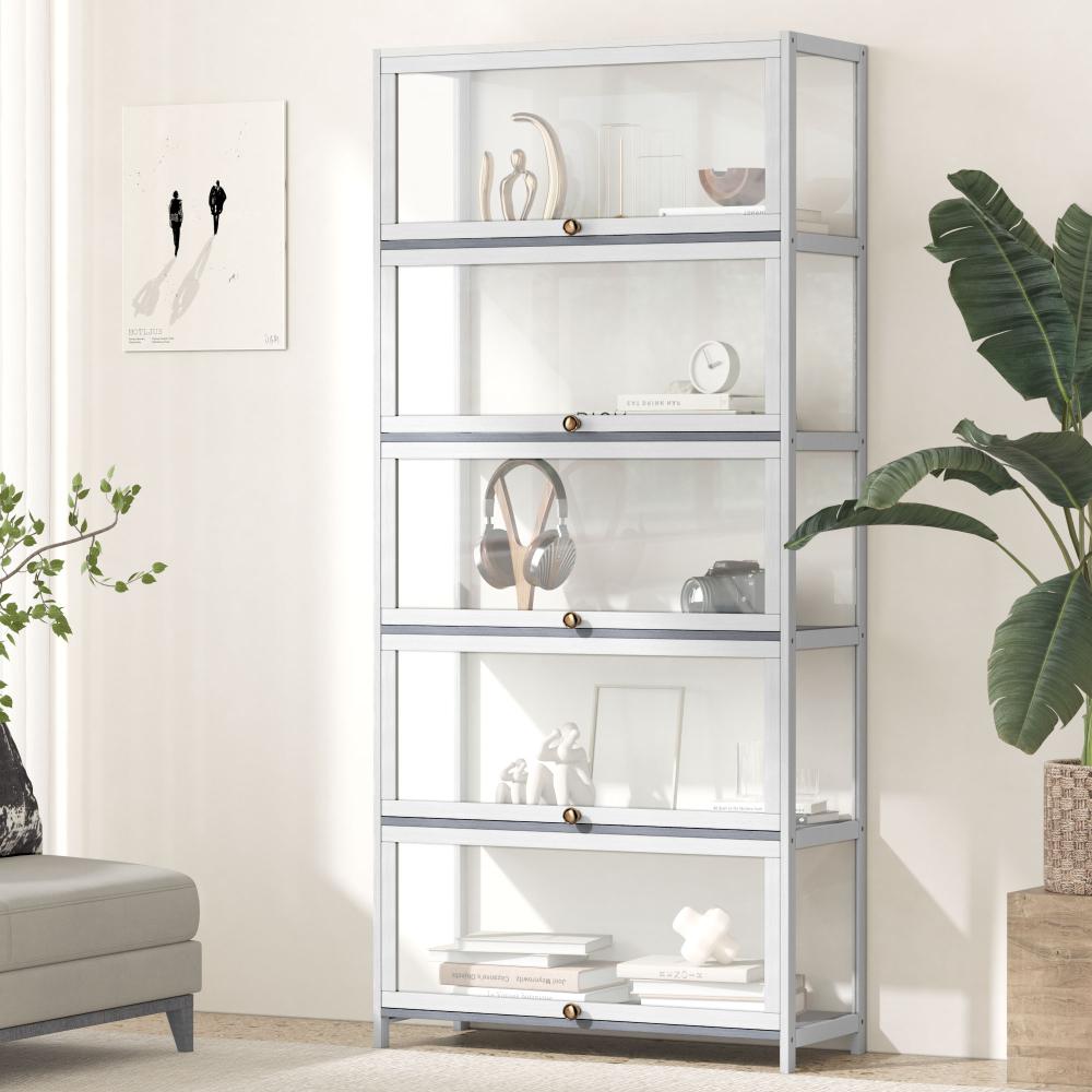 Centrum Bamboo Multi Tier Storage Unit | Versatile Bamboo and Acrylic Display Cabinet