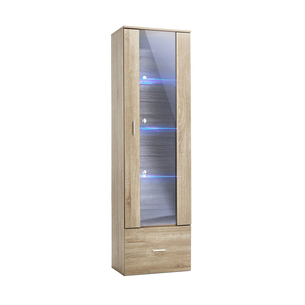 Starque LED Modern High Gloss Display Cabinet | 4 Tier Décor Drinks Storage Unit
