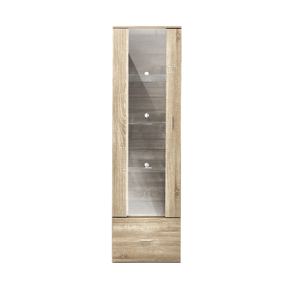 Starque LED Modern High Gloss Display Cabinet | 4 Tier Décor Drinks Storage Unit