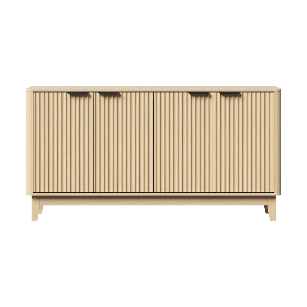 Alina Ripple Effect Modern 4 Drawer Buffet | Scandi Sideboard Storage Unit