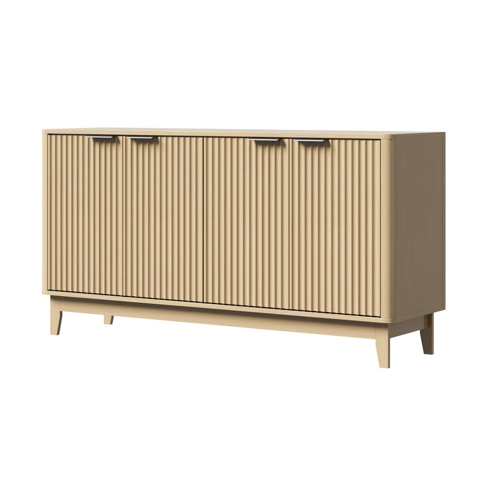 Alina Ripple Effect Modern 4 Drawer Buffet | Scandi Sideboard Storage Unit