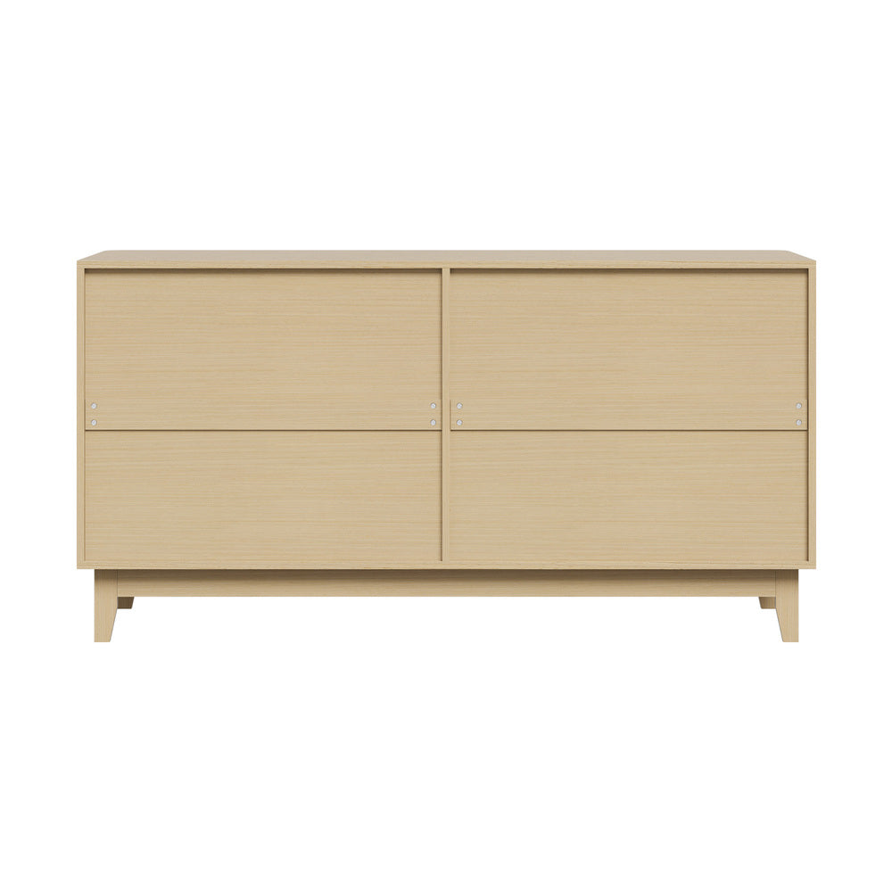 Alina Ripple Effect Modern 4 Drawer Buffet | Scandi Sideboard Storage Unit