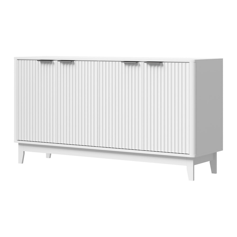 Alina Ripple Effect Modern 4 Drawer Buffet | Scandi Sideboard Storage Unit