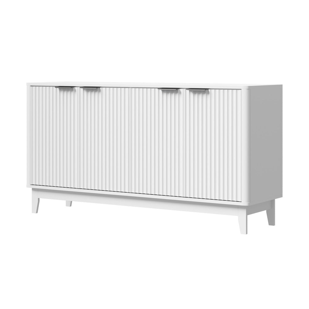 Alina Ripple Effect Modern 4 Drawer Buffet | Scandi Sideboard Storage Unit