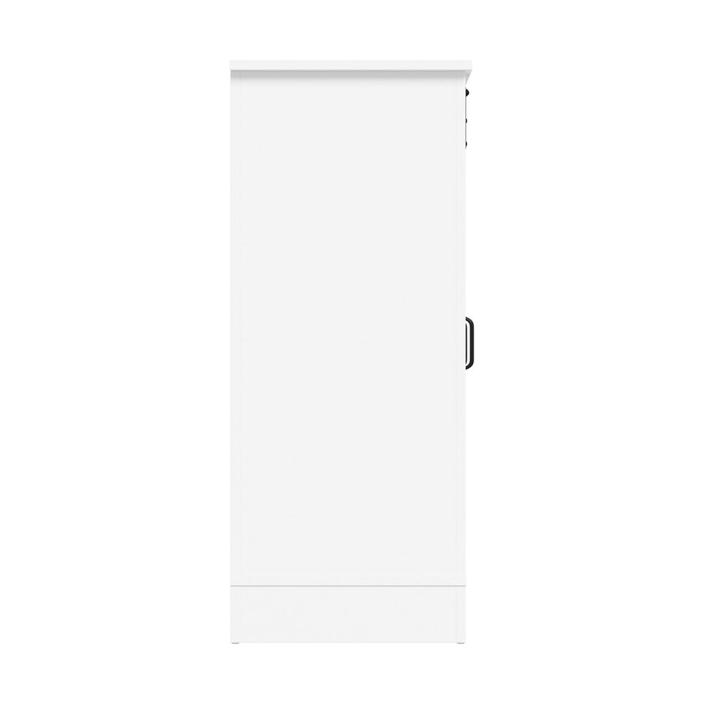 Vintage 2 Drawer Sideboard Buffet with Wine Rack | Barn Door Style Display Storage Cabinet