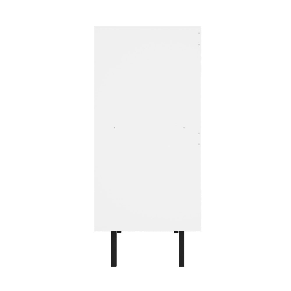 Barbados Modern 2 Drawer Sideboard with Fluted Glass Door | Hampton Style Display Storage Cabinet