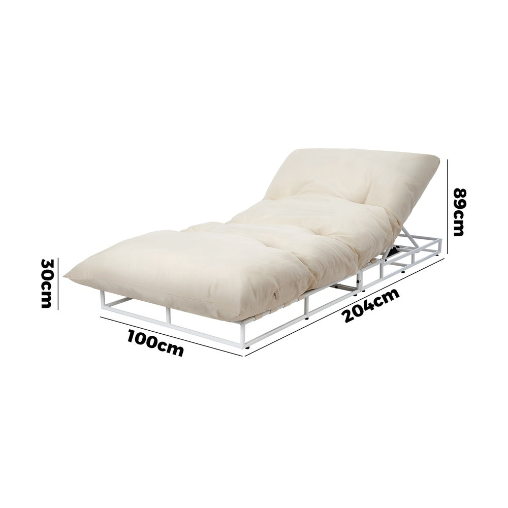Azzuro Plush Cushioned Weatherproof Outdoor Lounger | Adjustable Outdoor Pool Day Bed Lounger