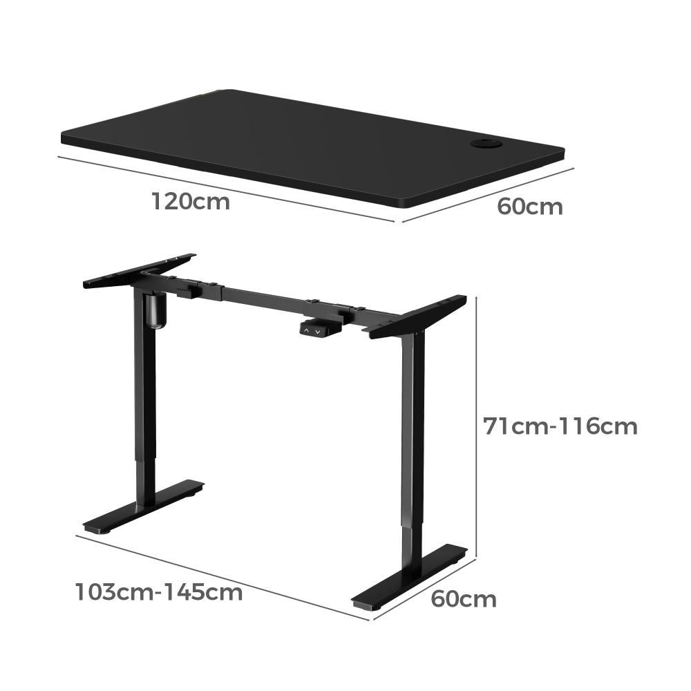 Sconza Deluxe 71-116cm Electric Adjustable Standing Desk | Motorised Office Desk with USB