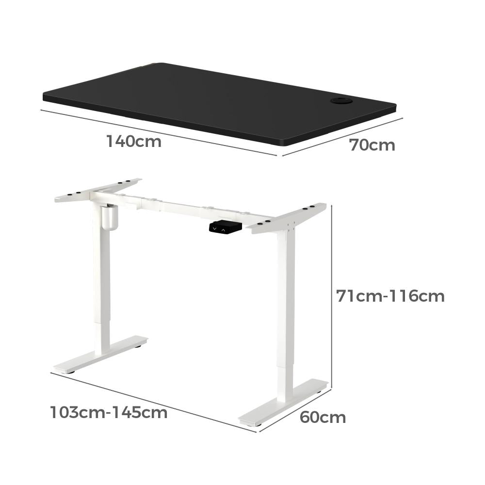 Sconza Deluxe 71-116cm Electric Adjustable Standing Desk | Motorised Office Desk with USB