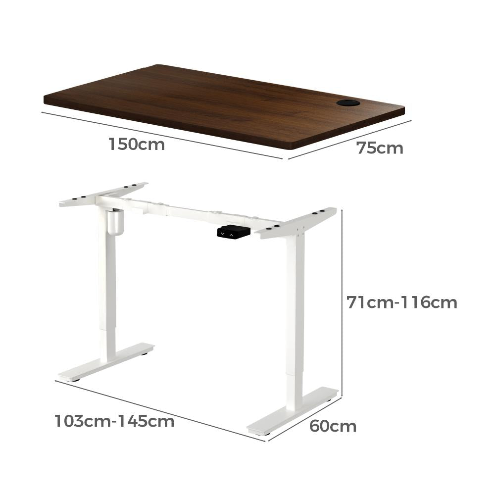 Sconza Deluxe 71-116cm Electric Adjustable Standing Desk | Motorised Office Desk with USB