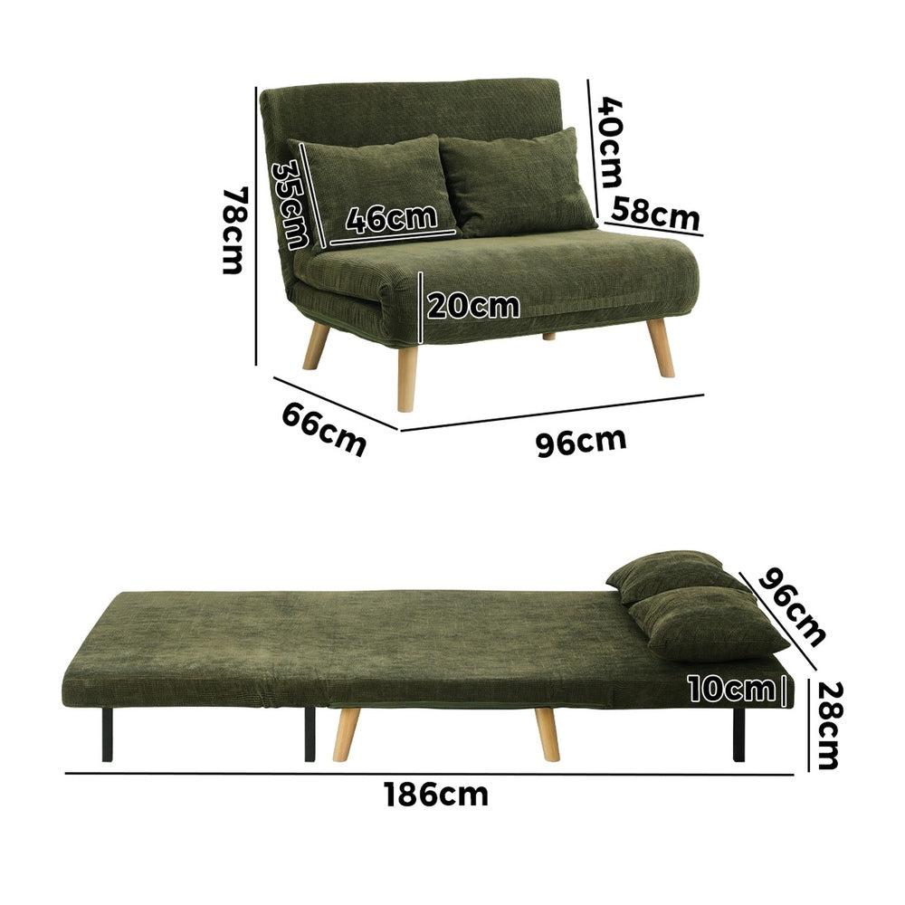 Amalfi Two In One Couch and Fold Out Sofa Bed | Versatile Adjustable Modern Sofa Chair