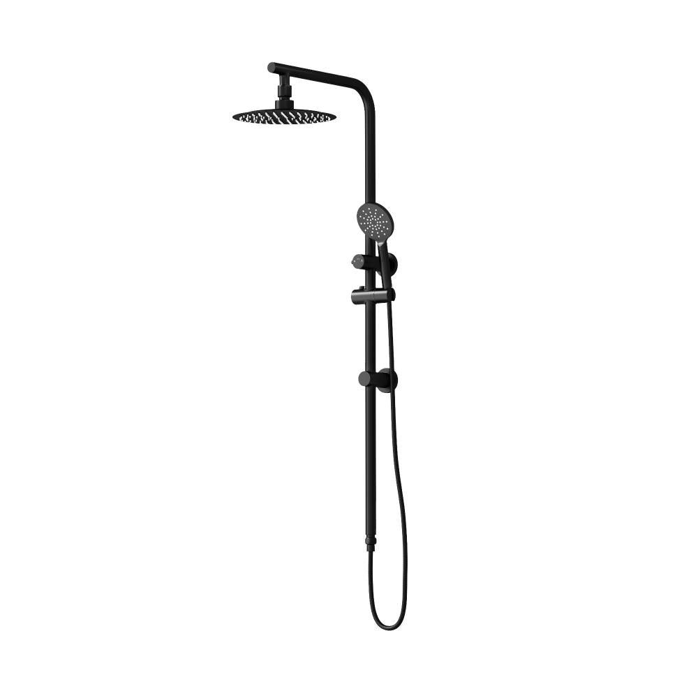 Super High Quality Shower Rail Mixer System In Black or Chrome | Round 3 Mode 10" Rain Shower Head & Handheld Shower Rail