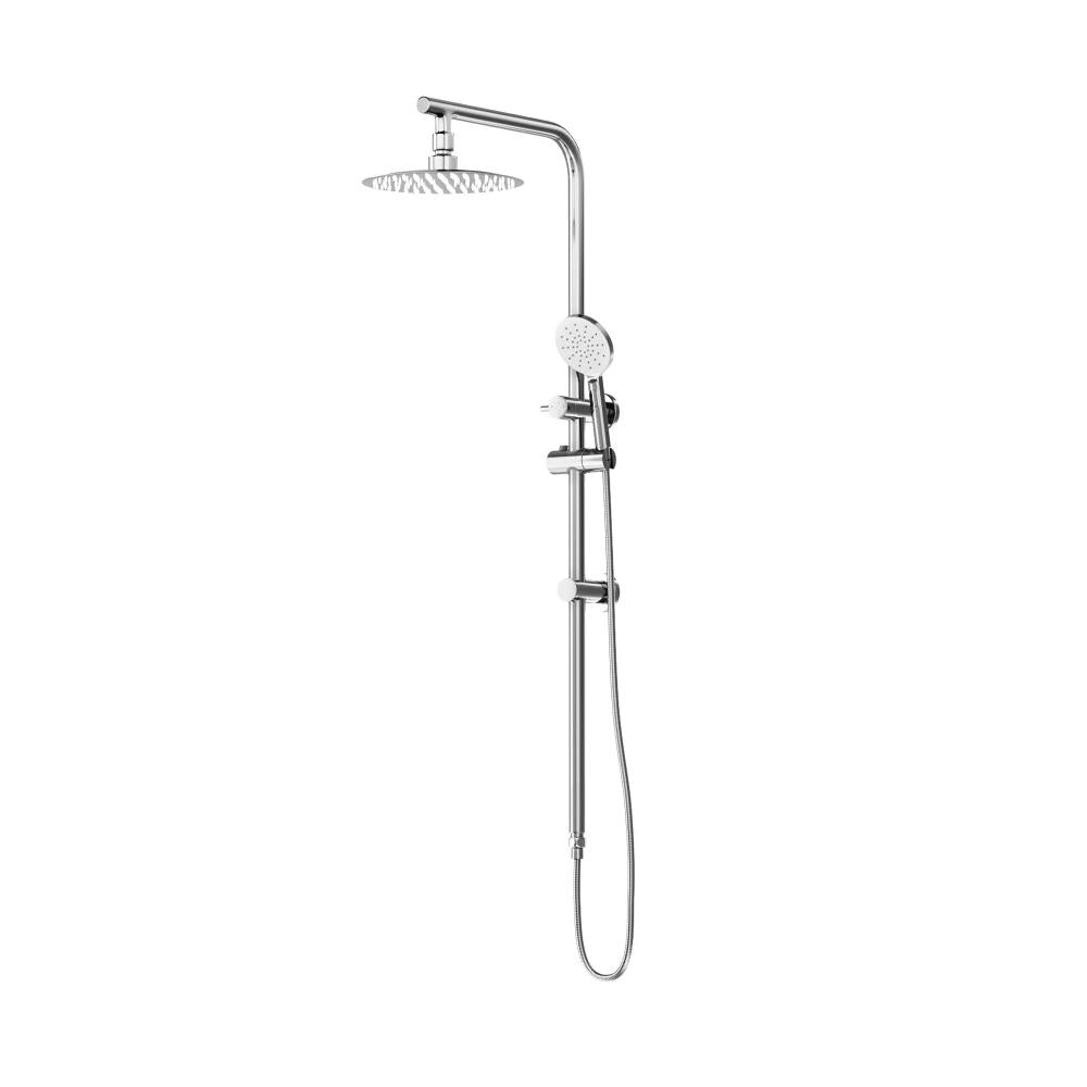 Super High Quality Shower Rail Mixer System In Black or Chrome | Round 3 Mode 10" Rain Shower Head & Handheld Shower Rail