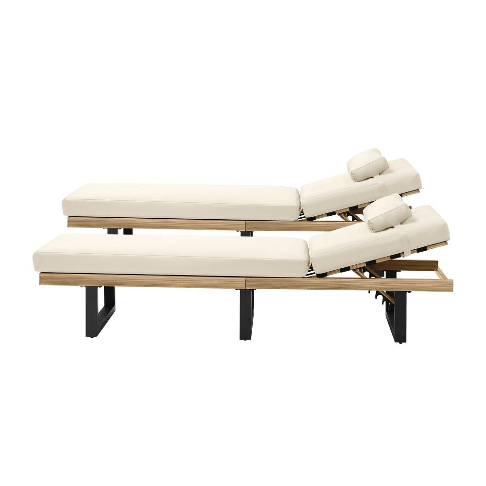 Aquino Sol Outdoor Cushioned Pool Loungers | Modern Adjustable Quality Day Bed Sun Loungers
