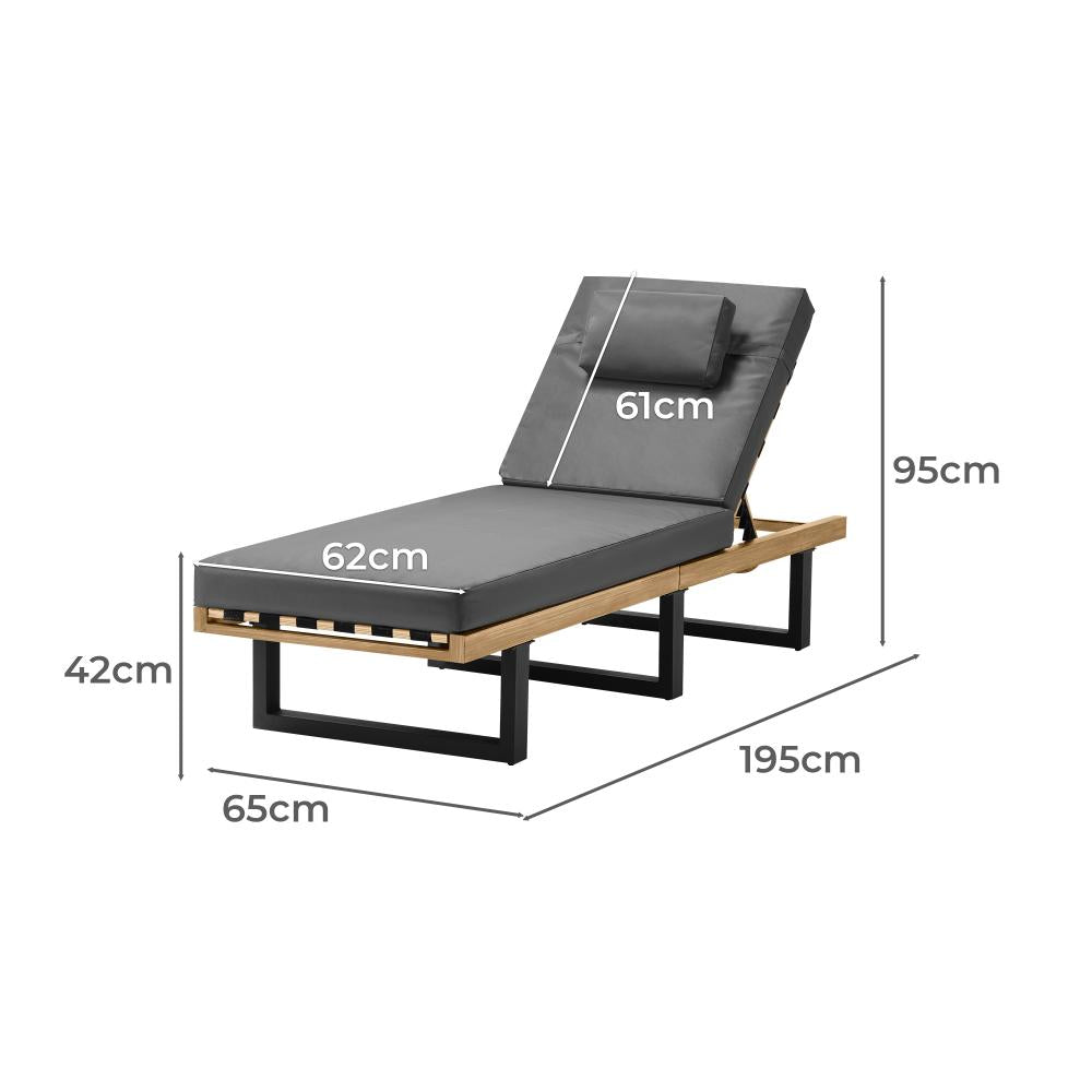 Aquino Sol Outdoor Cushioned Pool Loungers | Modern Adjustable Quality Day Bed Sun Loungers