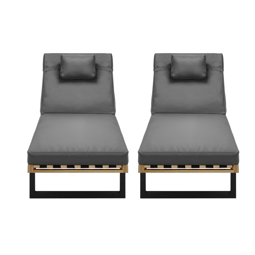 Aquino Sol Outdoor Cushioned Pool Loungers | Modern Adjustable Quality Day Bed Sun Loungers