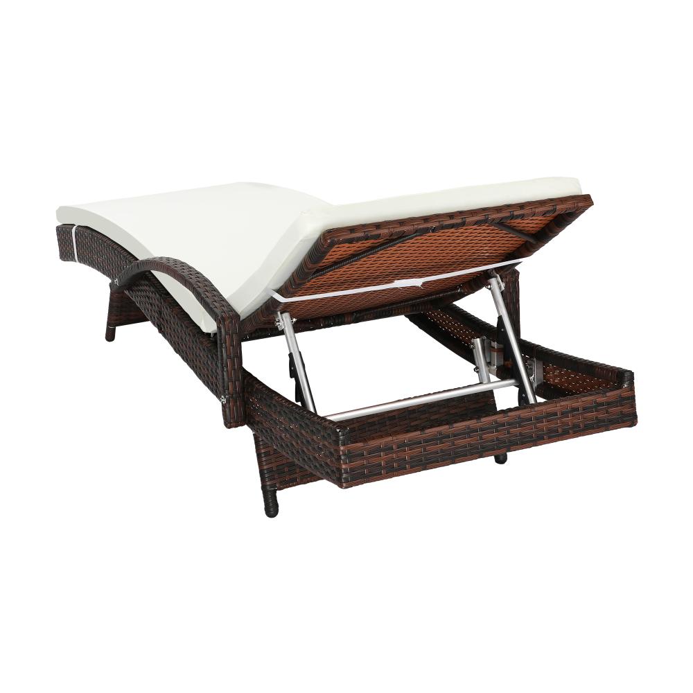 Amore Aquos Outdoor Cushioned Wicker Pool Loungers | Modern Adjustable Rattan Quality Day Bed Sun Loungers