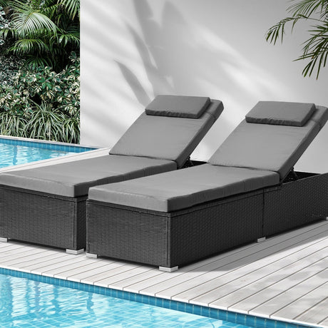 Milan High Quality Rattan Sun Lounger Day Bed | Adjustable Wicker Patio Pool Lounger