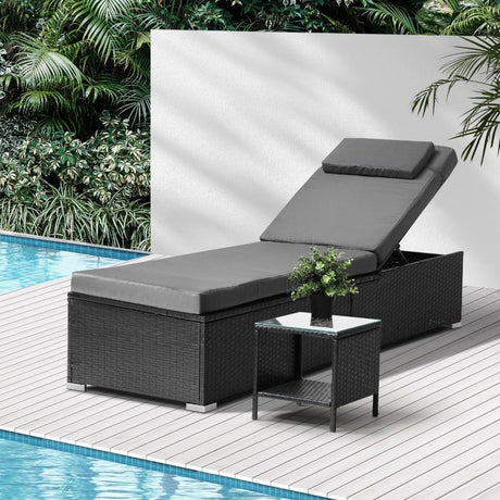 Milan High Quality Rattan Sun Lounger Day Bed | Adjustable Wicker Patio Pool Lounger