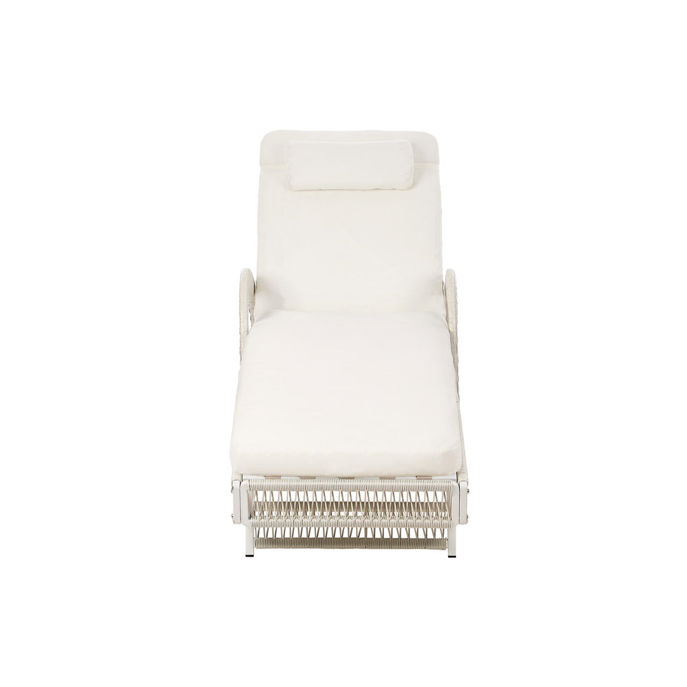 Botega Outdoor Cushioned Rattan Pool Loungers | Modern Adjustable 5 Height Day Bed Sun Lounger