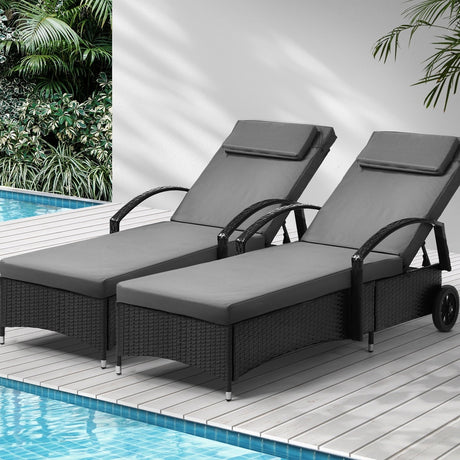 Milan High Quality Rattan Sun Lounger Day Bed | Adjustable Wicker Patio Pool Lounger