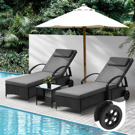 Milan High Quality Rattan Sun Lounger Day Bed | Adjustable Wicker Patio Pool Lounger