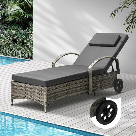 Milan High Quality Rattan Sun Lounger Day Bed | Adjustable Wicker Patio Pool Lounger