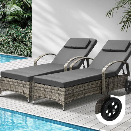 Milan High Quality Rattan Sun Lounger Day Bed | Adjustable Wicker Patio Pool Lounger