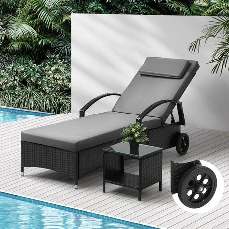 Milan High Quality Rattan Sun Lounger Day Bed | Adjustable Wicker Patio Pool Lounger