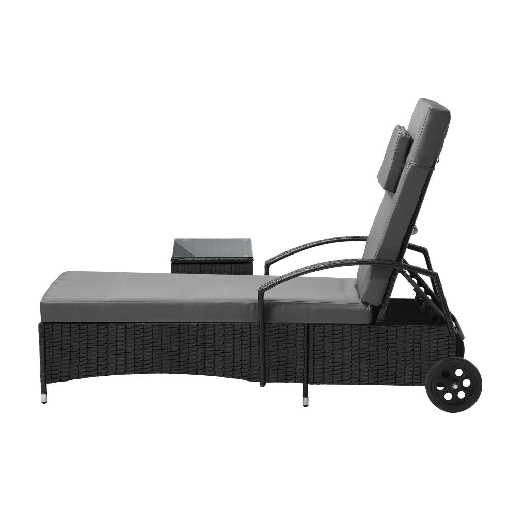 Milan High Quality Rattan Sun Lounger Day Bed | Adjustable Wicker Patio Pool Lounger