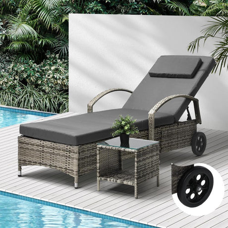 Milan High Quality Rattan Sun Lounger Day Bed | Adjustable Wicker Patio Pool Lounger