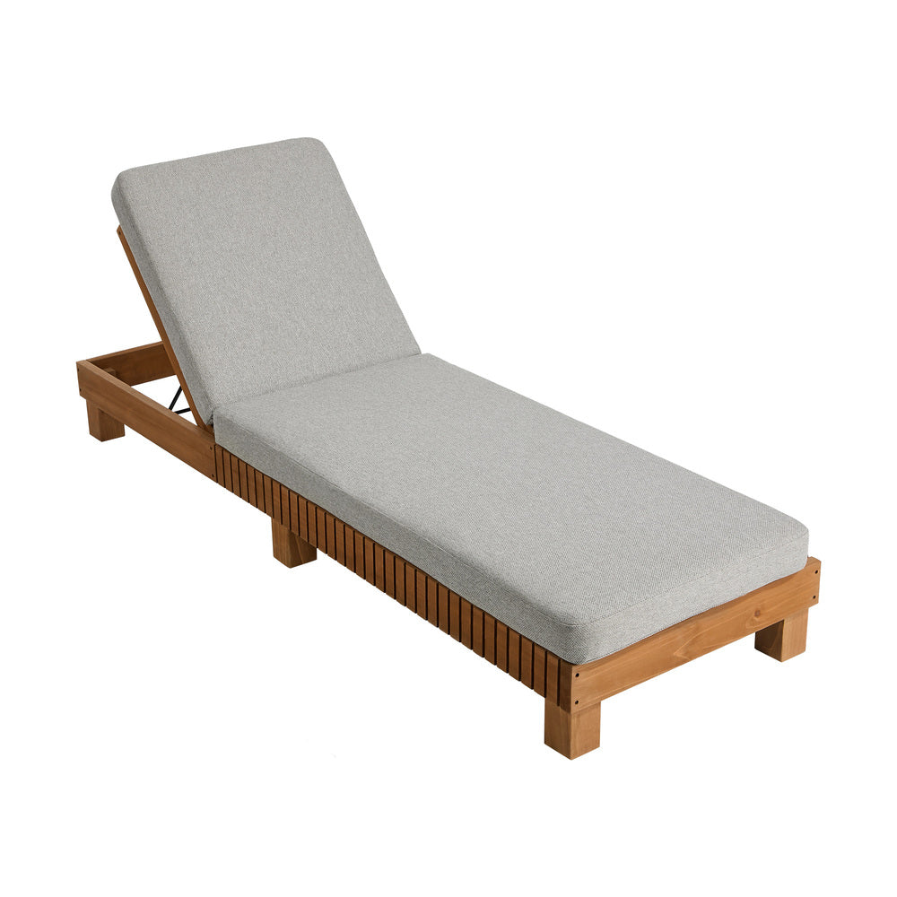 Capri Deluxe Outdoor Thick Cushion Pool Loungers | Wooden Adjustable Quality Day Bed Sun Loungers