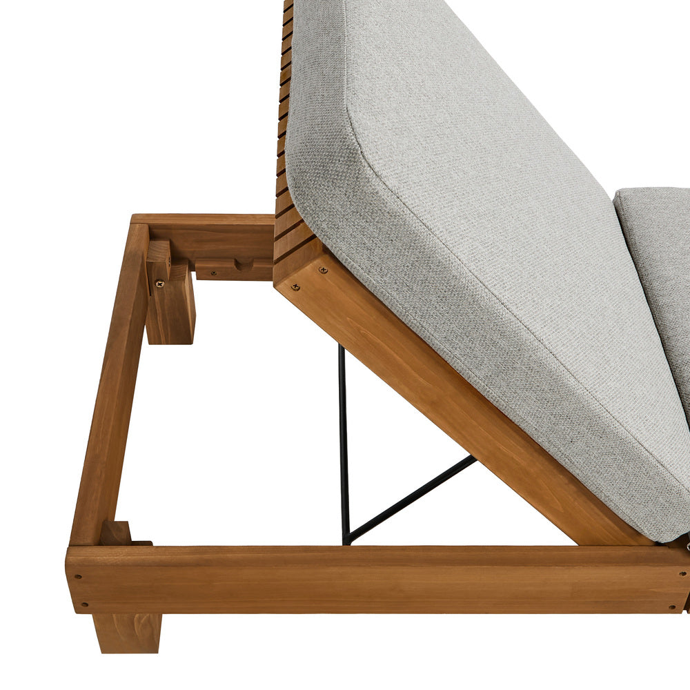 Capri Deluxe Outdoor Thick Cushion Pool Loungers | Wooden Adjustable Quality Day Bed Sun Loungers