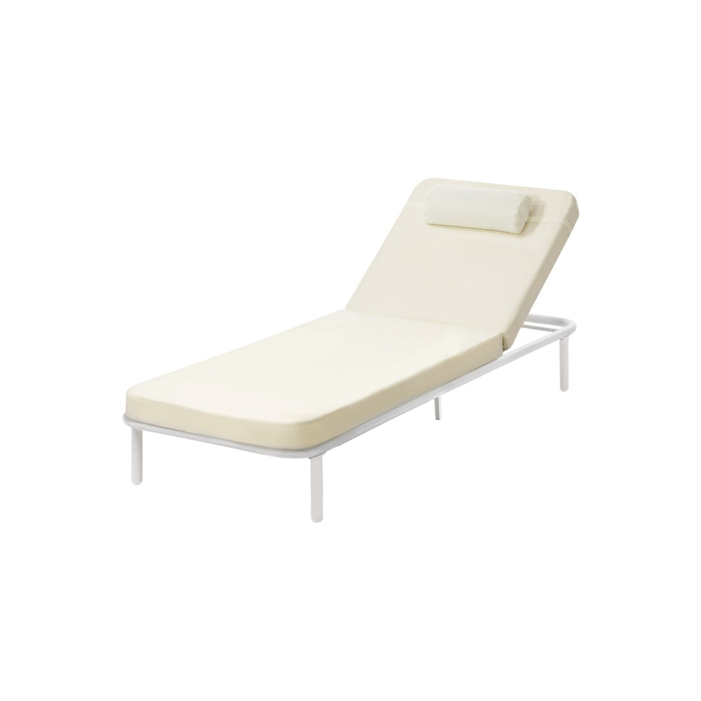 Azzero Outdoor Cushioned Aluminium Pool Loungers | Modern Adjustable 4 Height Day Bed Sun Lounger