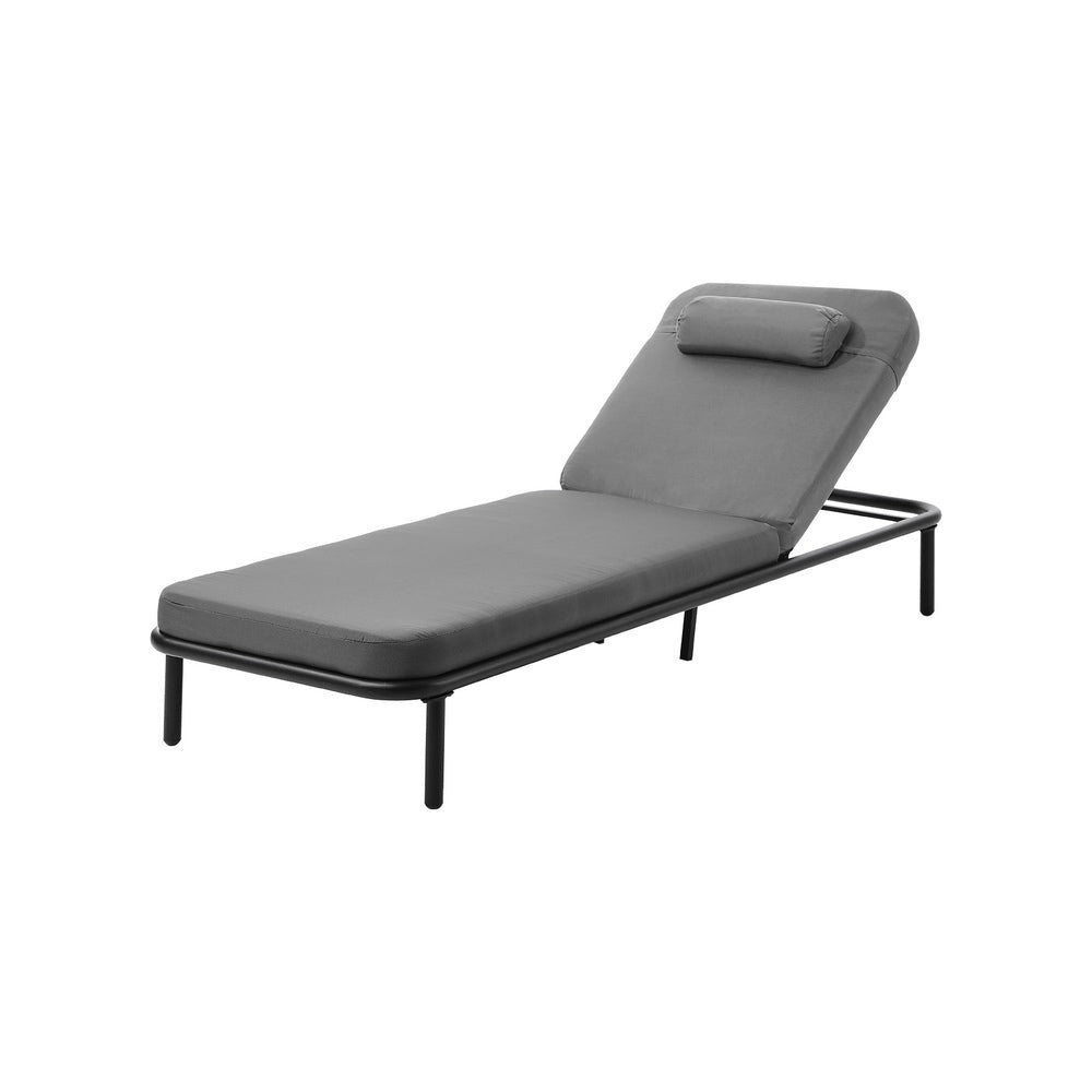 Azzero Outdoor Cushioned Aluminium Pool Loungers | Modern Adjustable 4 Height Day Bed Sun Lounger